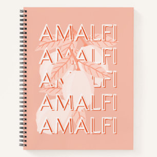 Amalfi Coast, Italy Travel Art, Preppy, Minimalist Notebook