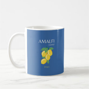Amalfi Coast, Italy, Travel Art, Retro, Blue Coffee Mug