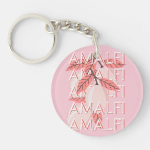 Amalfi Coast, Italy Travel Art, Summer Travel Art Keychain
