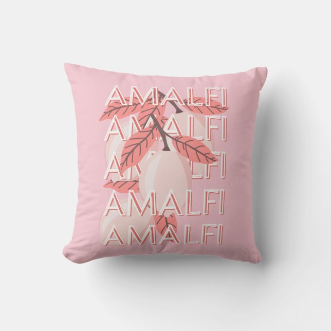 Amalfi Coast, Italy Travel Art, Summer Travel Art Throw Pillow (Front)
