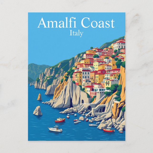 Amalfi Coast, Italy Travel Mediterranean  Postcard (Front)