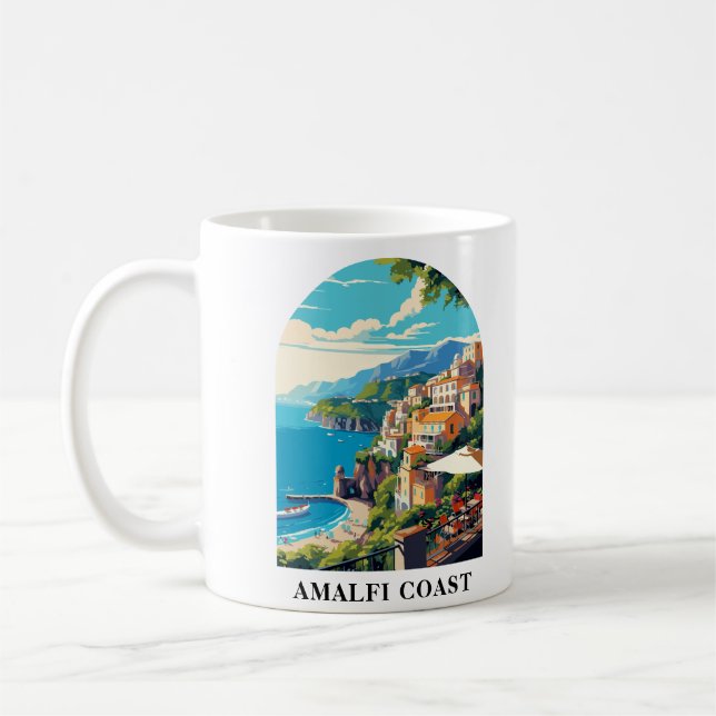 Amalfi Coast Italy Travel Retro  Coffee Mug (Left)
