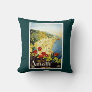 Amalfi Coast, Italy Vintage Poster Throw Pillow