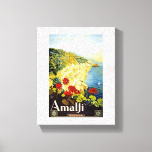 Amalfi Coast, Italy Vintage Travel Advertisement Canvas Print