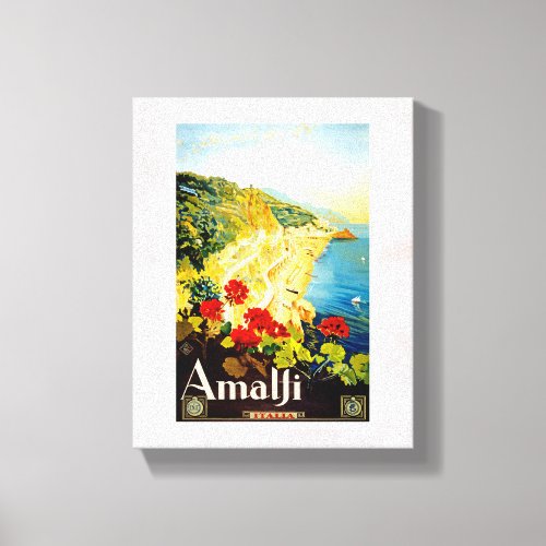 Amalfi Coast Italy Vintage Travel Advertisement Canvas Print
