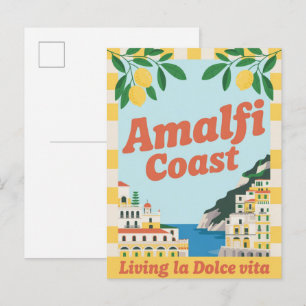 Amalfi Coast Italy Vintage Travel Postcard