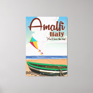 Amalfi coast Italy Vintage travel poster print