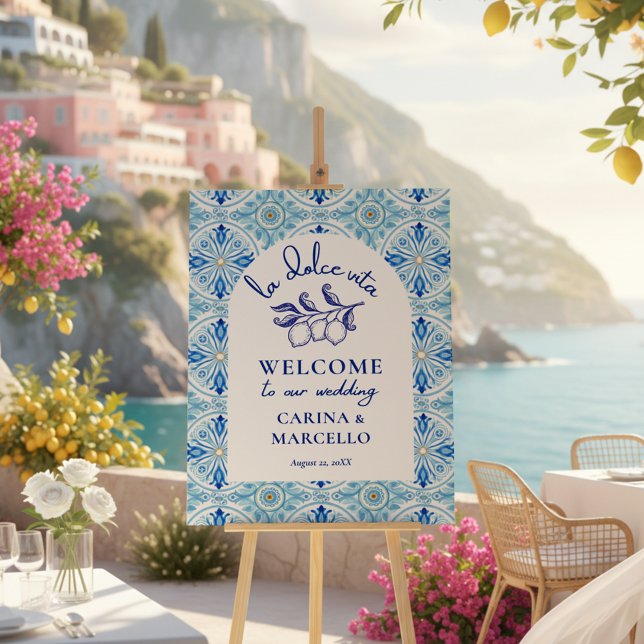 Amalfi Coast “La Dolce Vita” Wedding Welcome Sign (Creator Uploaded)