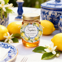 Amalfi Coast Lemon Baby Shower Favor Thank You