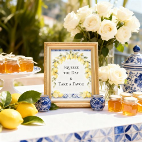 Amalfi Coast Lemon Baby Shower Take a Favor  Poster