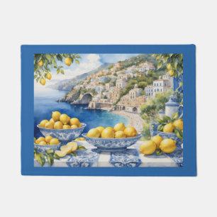 Amalfi Coast Lemon Blue Italy Doormat