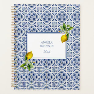 Amalfi Coast Lemon Blue Tiles Italy Planner