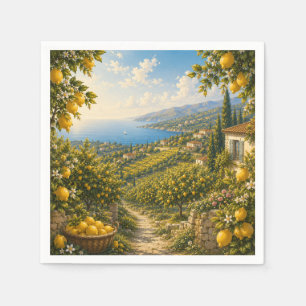 Amalfi Coast Lemon Grove Mediterranean Italian Napkins