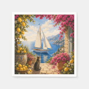 Amalfi Coast Lemon Grove Mediterranean Italian Napkins
