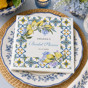 Amalfi Coast Lemon Italian Bridal Shower Napkins