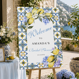 Amalfi Coast Lemon Italian Bridal Shower Welcome Foam Board