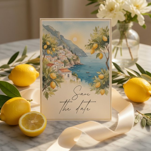 Amalfi Coast Lemon | Italian Save The Date Invitation (Creator Uploaded)