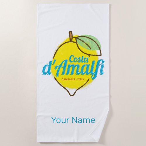 Amalfi Coast Lemon Italy Vintage Costa dAmalfi Beach Towel