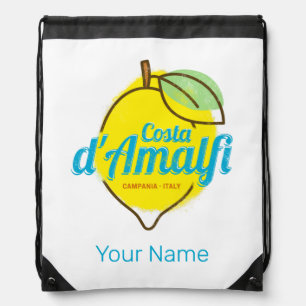Amalfi Coast Lemon Italy Vintage Costa d'Amalfi Drawstring Bag