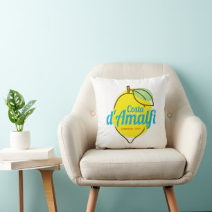 Amalfi Coast Lemon Italy Vintage Costa d'Amalfi Throw Pillow