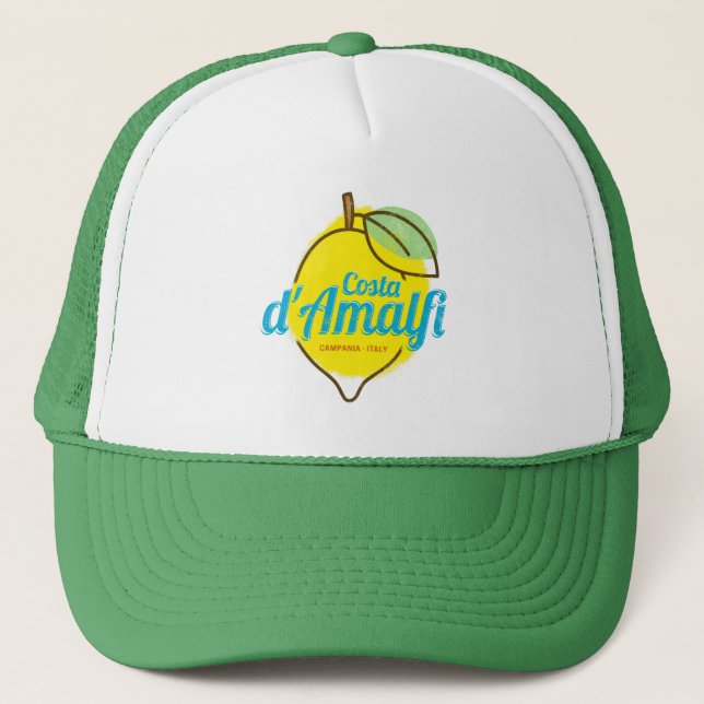 Amalfi Coast Lemon Italy Vintage Costa d'Amalfi Trucker Hat (Front)