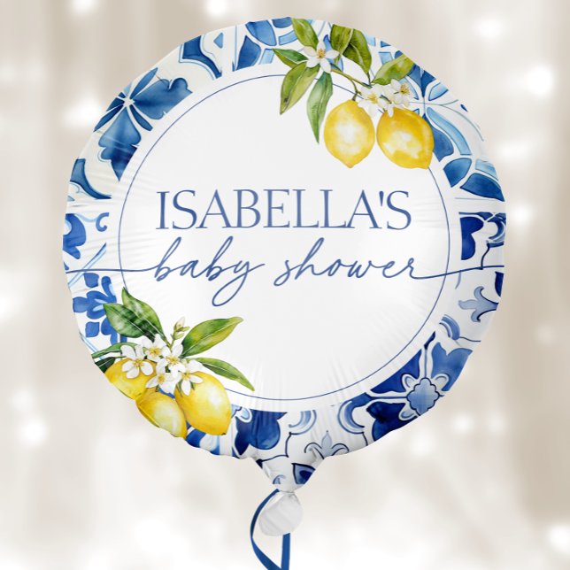 Amalfi Coast Lemon Mediterranean Baby Shower Balloon (Creator Uploaded)