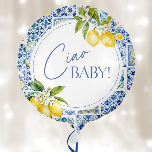 Amalfi Coast Lemon Mediterranean Baby Shower Balloon (Creator Uploaded)
