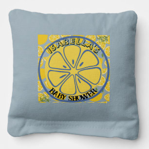Amalfi Coast Lemon Mediterranean Baby Shower Cornhole Bags