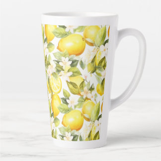 Amalfi Coast Lemon Pattern Latte Mug