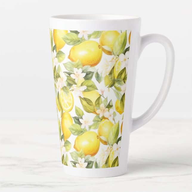 Amalfi Coast Lemon Pattern  Latte Mug (Right)