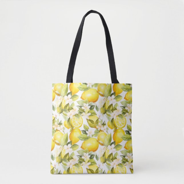 Amalfi Coast Lemon Pattern  Tote Bag (Front)