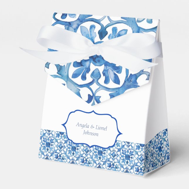 Amalfi Coast Lemon Tiles Italy Favor Boxes (Front Side)