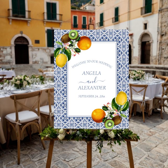 Amalfi Coast Lemon Tiles Italy Personalized names Foam Board (Creator Uploaded)