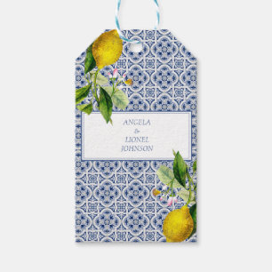 Amalfi Coast Lemon Tiles Italy Personalized names Gift Tags