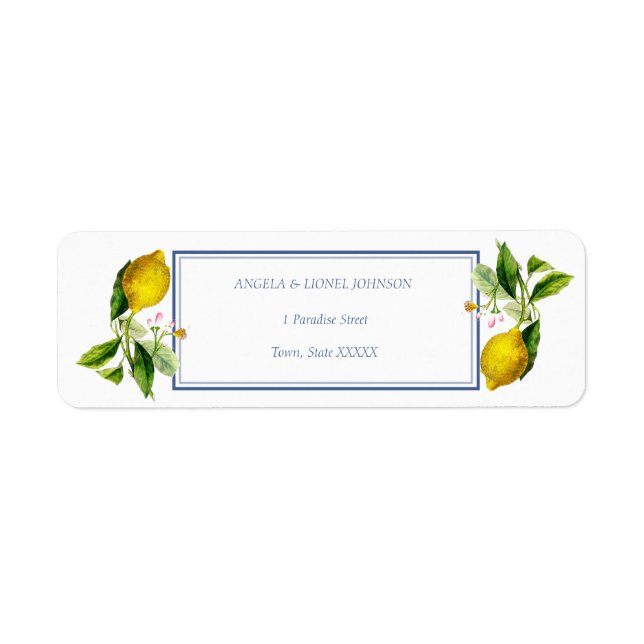 Amalfi Coast Lemon Tiles Italy Personalized names Label (Front)