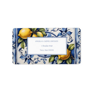 Amalfi Coast Lemon Tiles Italy Personalized names Label