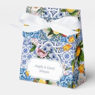Amalfi Coast Lemon Tiles Italy Wedding Favor Boxes