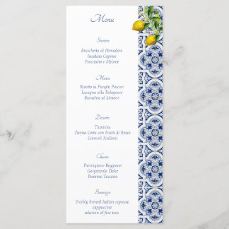 Amalfi Coast Lemon Tiles Italy Wedding Menu
