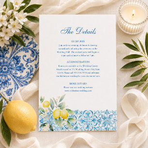 Amalfi Coast Lemon Wedding Details Invitation