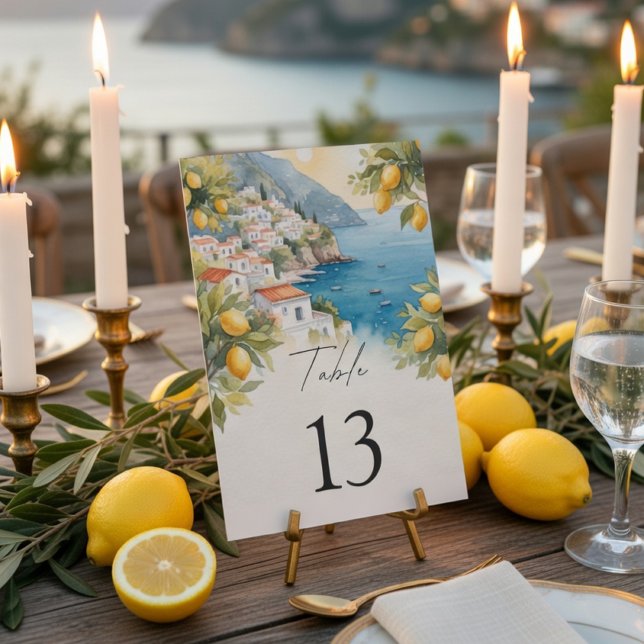 Amalfi Coast Lemon Wedding Table Number | Italian  (Creator Uploaded)