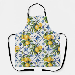 Amalfi Coast Lemons and Tiles Pattern Apron