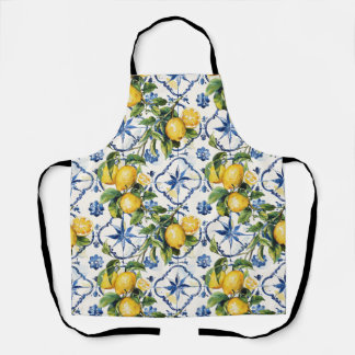 Amalfi Coast Lemons and Tiles Pattern Apron