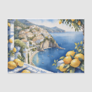 Amalfi Coast Lemons Mediterranean View Tissue Paper