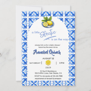 Amalfi Coast Little Sweetie Lemon Baby Shower Invitation