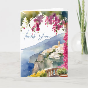 Amalfi coast Mediterranean Italian bridal shower Letterpress Thank You Card