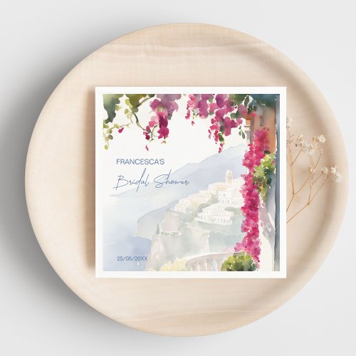 Amalfi coast Mediterranean Italian bridal shower Napkins