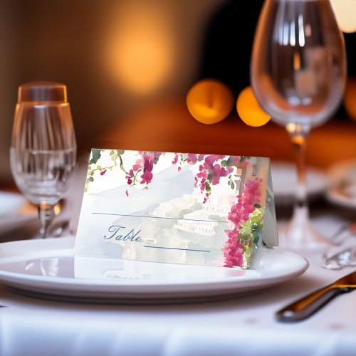 Amalfi coast Mediterranean Italian bridal shower Place Card