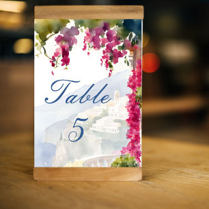 Amalfi coast Mediterranean Italian bridal shower Table Number