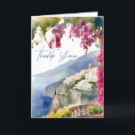 Amalfi coast Mediterranean Italian bridal shower Thank You Card<br><div class="desc">Bougainvillea arch Amalfi coast Positano view  Mediterranean Italian themed bridal shower thank you cards</div>