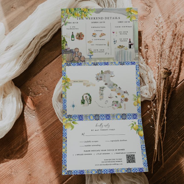 Amalfi Coast | Mediterranean Itinerary Map Tri-Fold Program (Creator Uploaded)